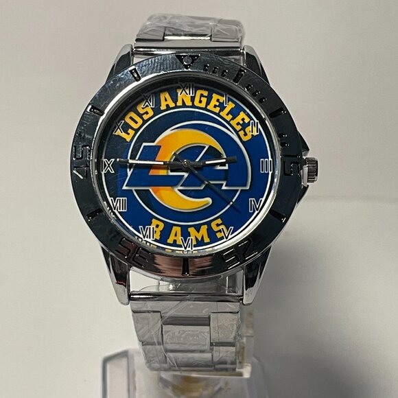 Los Angeles Rams NFL Team Logo Men's Stainless-Steel Silver Watch NEW - Picture 1 of 6